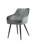 Eetkamerstoel Nancy Grijs met zwart onderstel Mahom