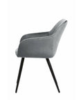 Eetkamerstoel Nancy Grijs met zwart onderstel Mahom