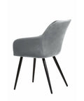 Eetkamerstoel Nancy Grijs met zwart onderstel Mahom