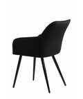 Eetkamerstoel Nancy Zwart met zwart onderstel Mahom