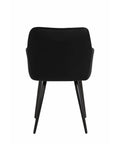Eetkamerstoel Nancy Zwart met zwart onderstel Mahom