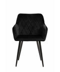 Eetkamerstoel Nancy Zwart met zwart onderstel Mahom