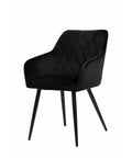 Eetkamerstoel Nancy Zwart met zwart onderstel Mahom