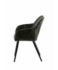 Eetkamerstoel Nantes Donkergroen met zwart onderstel Mahom