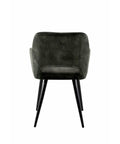 Eetkamerstoel Nantes Donkergroen met zwart onderstel Mahom