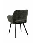 Eetkamerstoel Nantes Donkergroen met zwart onderstel Mahom
