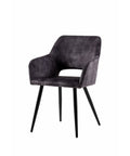 Eetkamerstoel Nantes Donkergrijs met zwart onderstel Mahom