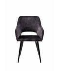 Eetkamerstoel Nantes Donkergrijs met zwart onderstel Mahom