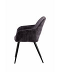 Eetkamerstoel Nantes Donkergrijs met zwart onderstel Mahom