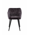 Eetkamerstoel Nantes Donkergrijs met zwart onderstel Mahom