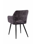 Eetkamerstoel Nantes Donkergrijs met zwart onderstel Mahom