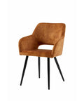 Eetkamerstoel Nantes Cognac met zwart onderstel Mahom