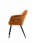 Eetkamerstoel Nantes Cognac met zwart onderstel Mahom