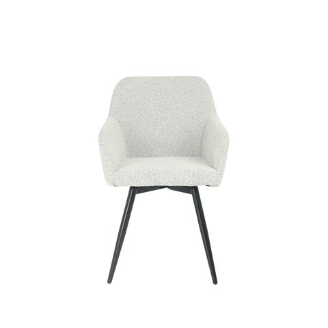 Dining room chair Amiens Beige Bouclé fabric with black Mahom base