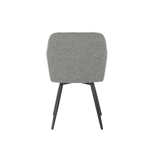 Dining room chair Amiens Dark gray Bouclé fabric with black Mahom base