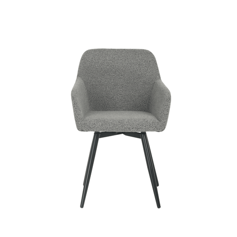 Dining room chair Amiens Dark gray Bouclé fabric with black Mahom base