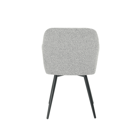 Dining room chair Amiens Light gray Bouclé fabric with black Mahom base