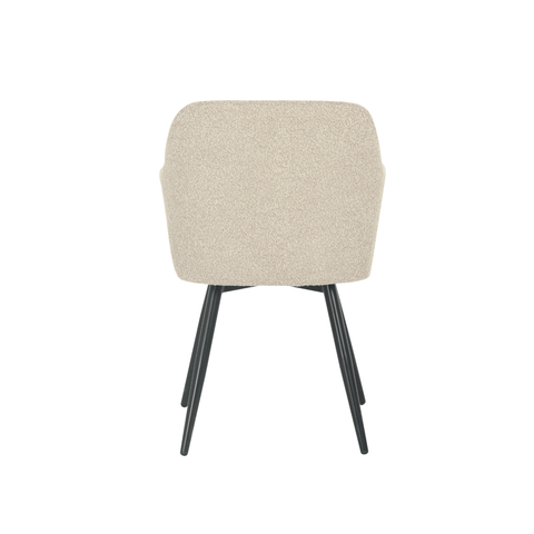 Dining room chair Amiens Sand Bouclé fabric with black Mahom base