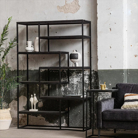 Mangohouten Vakkenkast Chicago Black 80 cm Mahom